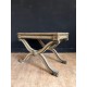 Tabouret curule en bois laqué